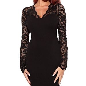 NWT Large & X-Large Black V-neck Lace Dress